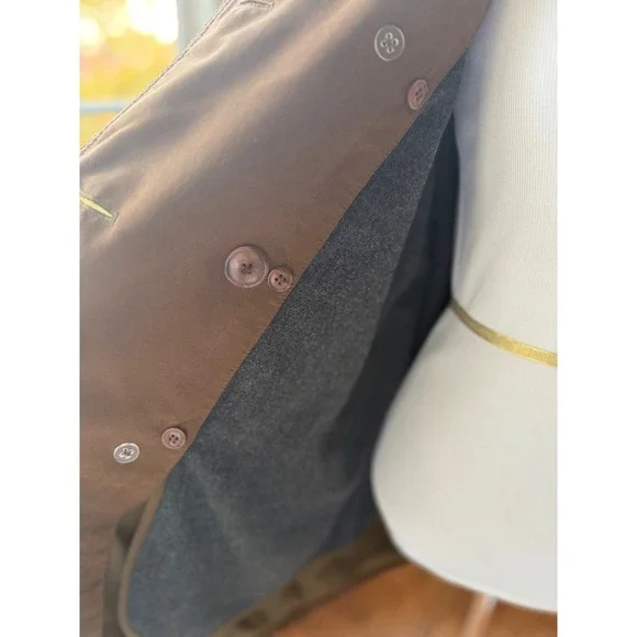 Jones New York Women Double Breasted Brown Cotton Blend Trench Coat Size Medium - Picture 7 of 8